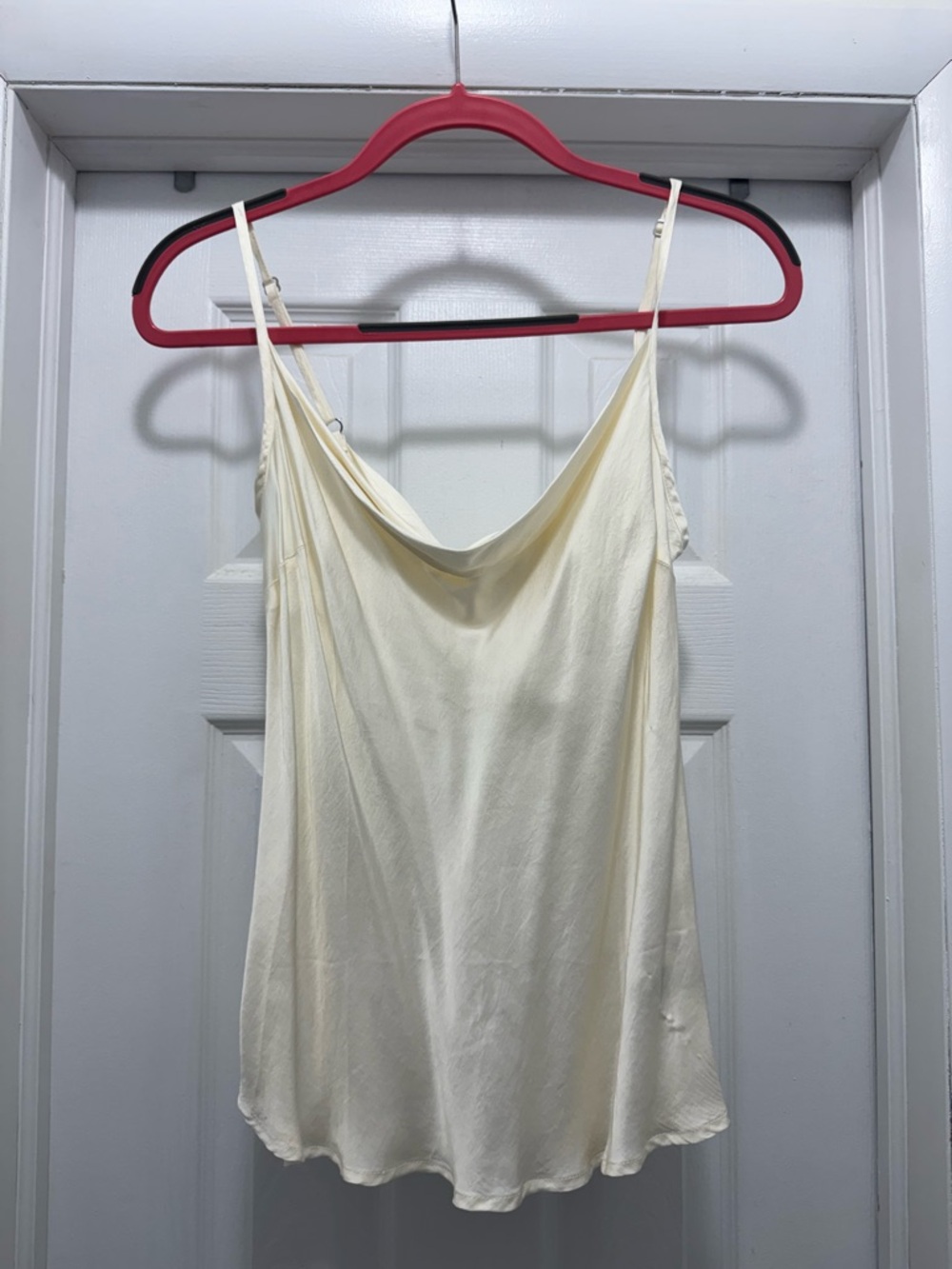 Bella Dahl Cream Satin Cowl Neck Slip Tank